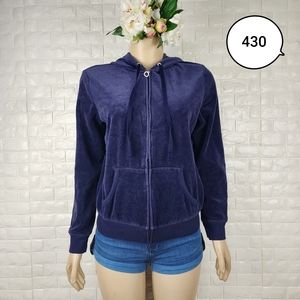 comfort zone medium purple full zip hoodie top